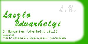 laszlo udvarhelyi business card