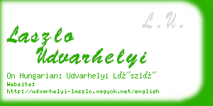 laszlo udvarhelyi business card